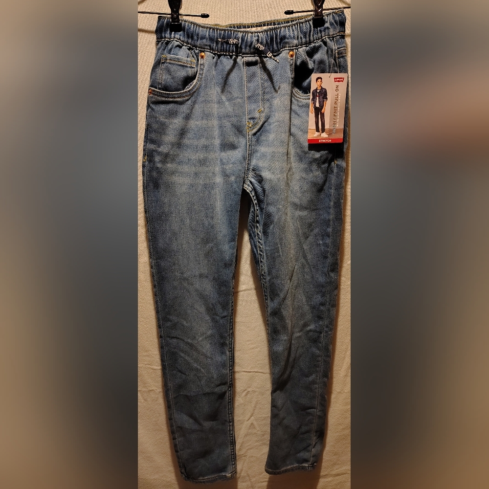 Levi's Skinny Knit Pull On Stretch Boys Red Tab Jeans Size 16R 27 X 30 NWT